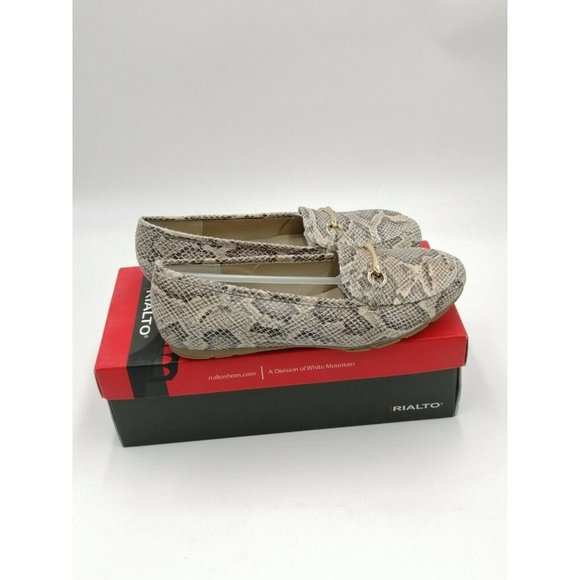 Rialto Guiding Loafer Flats Snakeskin Print Women's US 7.5W Wide New - Picture 2 of 12